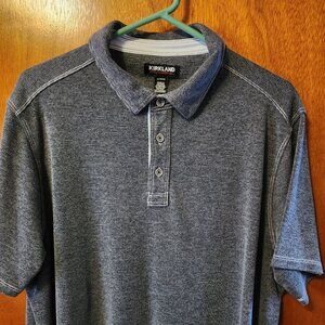 Men's XL Kirkland Signature Gray Short Sleeve Polo Shirt